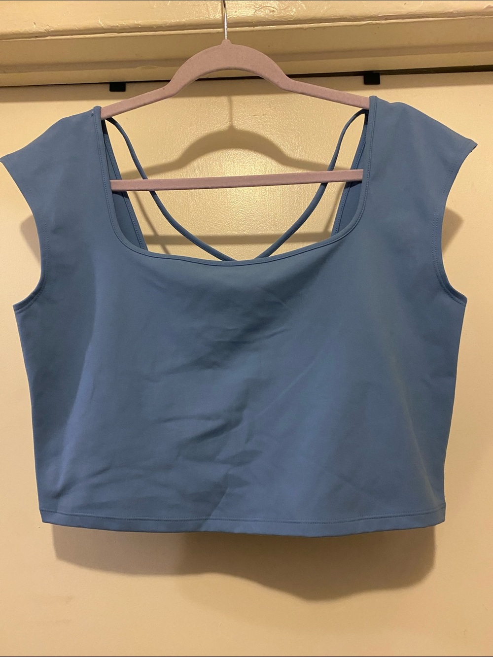 wild fable Dusty Blue Cropped Tank with Strappy Back